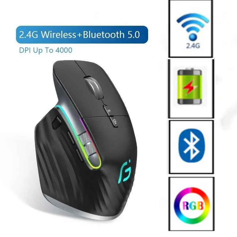 Bluetooth +2.4G Wireless Mouse Rechargeable 12 Colors - Morning Loadout