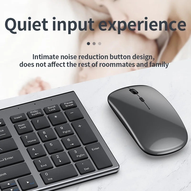 Gray Bluetooth 5.0 & 2.4G Wireless Keyboard Mouse - Morning Loadout