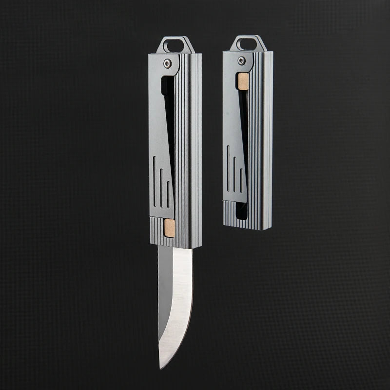 Mini d2 blade aluminum alloy handle knife gravity lock outdoor portable unboxing self-defense new small knife - Morning Loadout