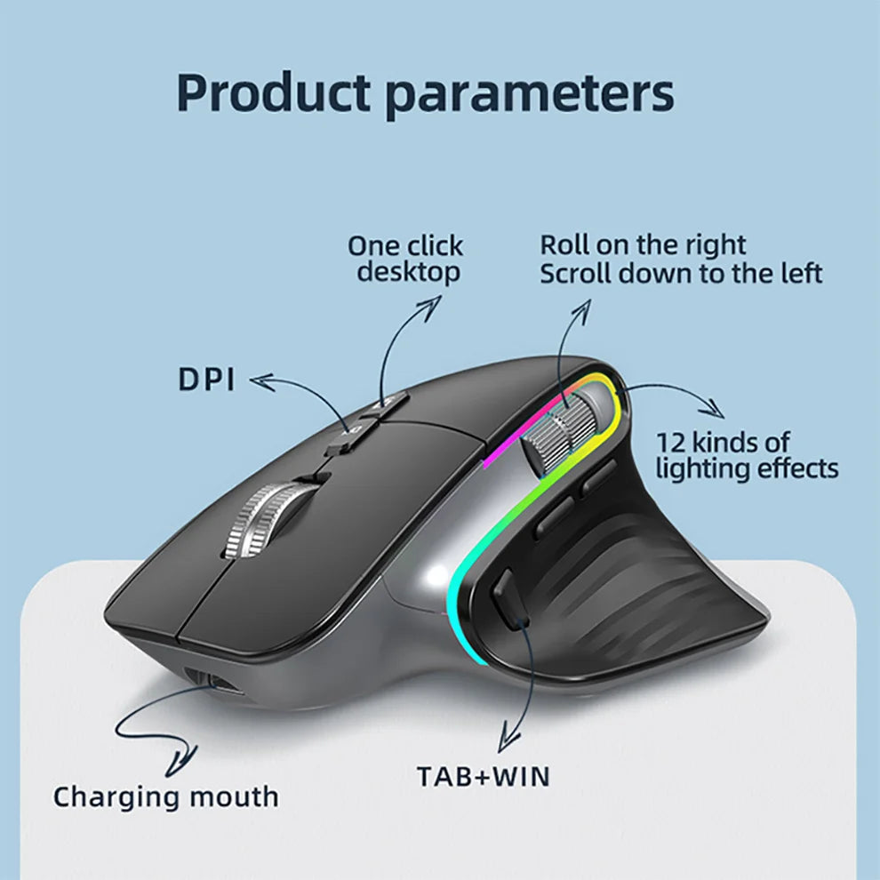 Bluetooth +2.4G Wireless Mouse Rechargeable 12 Colors - Morning Loadout